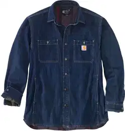 Denim-Fleece, Hemd - Dunkelblau (H84) - XL