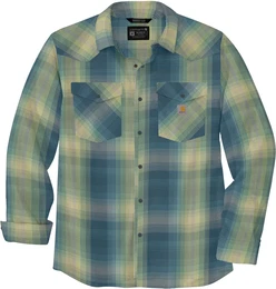 Montana Rugged Flex Relaxed-Fit, Hemd - Blau/Grn - M
