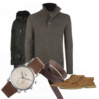 Outfit mit Beige Stiefel Caterpillar "a15"