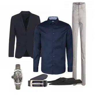 Outfit mit Schwarz Casual Hemd SELECTED HOMME "Abend Outfit Sakko"