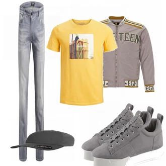 Outfit mit Weiß Sneaker G-Star Raw "About Style"
