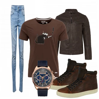 Outfit mit Blau Schuh Sneaker Bullboxer "About You"