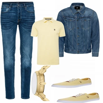 Outfit mit Gelb SELECTED HOMME, Gelb Sneaker BIDEN "About You"