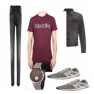 Outfit mit Grau Sneaker Replay "About You"