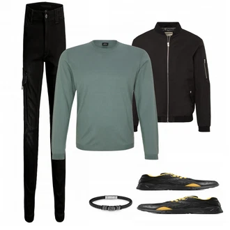Outfit mit Blau Sportschuh Reebok Classic "About You Style"