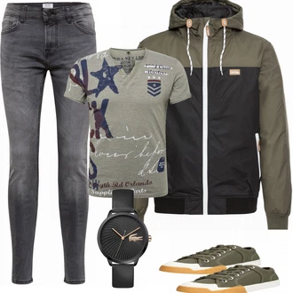 Outfit mit Grün Sneaker G-Star Raw "About You"
