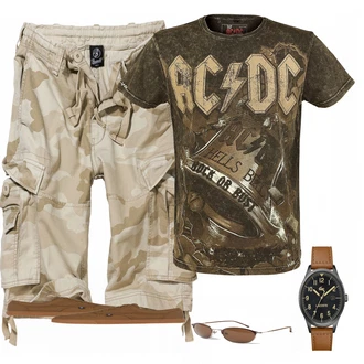 Outfit mit Braun Sneaker Element "ACDC shirt"