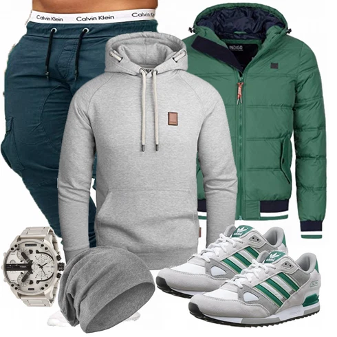 Grau Schuh Sneaker Jack & Jones kombinieren