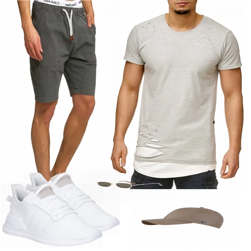 Grau/Schwarz Hemd Indicode Jeans kombinieren
