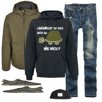 Outfit mit Schwarz Hut Adidas Originals "Adidas New"