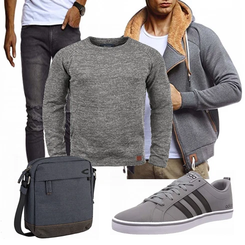Grau Schuh Sneaker Jack & Jones kombinieren