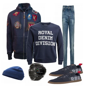 Outfit mit Schwarz Hoodie Top Gun "Akut"