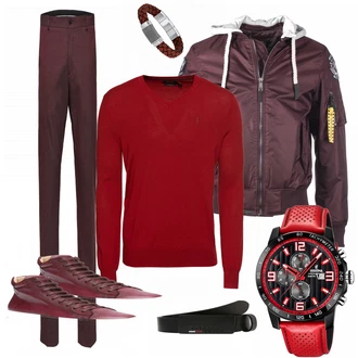 Outfit mit Rot Top Gun "AlfRED"