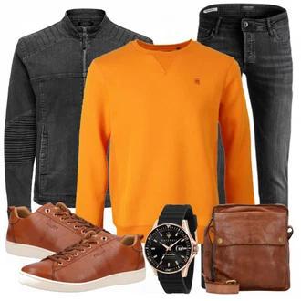 Outfit mit Braun Sneaker/Leder Sneaker Salamander "Alltags Outfit"