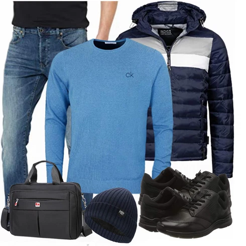 Blau Hose/Winter Parka Indicode Jeans kombinieren
