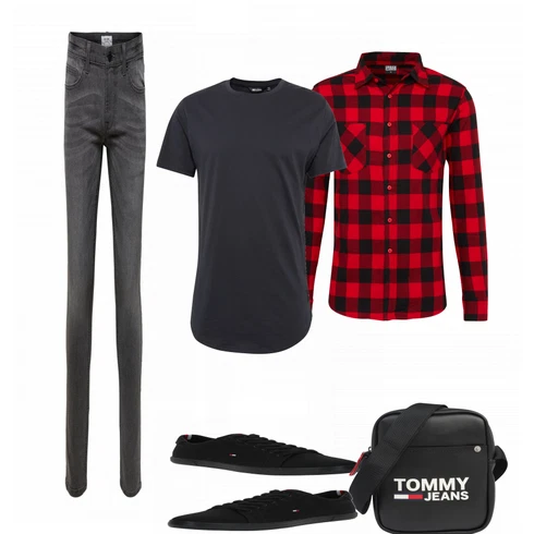 Rot Casual Hemd Urban Classics kombinieren