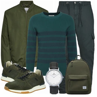Outfit mit Blau Sneaker Bullboxer "Alltags Outfit"