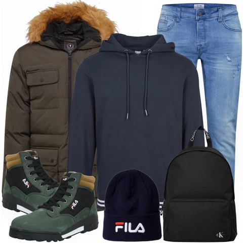 Mischfarben Hut Fila kombinieren