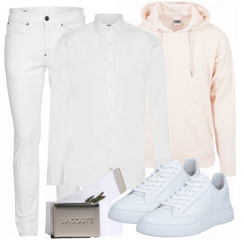 Weiß/Rosa/Beige/Blau Sweatshirt Urban Classics kombinieren