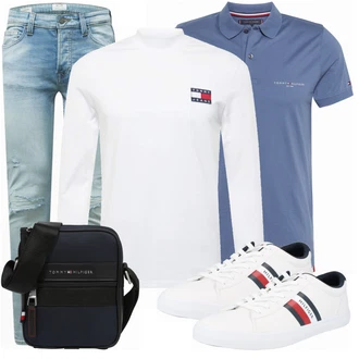 Outfit mit Weiß Sneaker Tommy Hilfiger "Alltags Outfit"