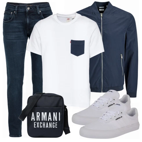 Schwarz/Blau SommerJacke Jack & Jones kombinieren