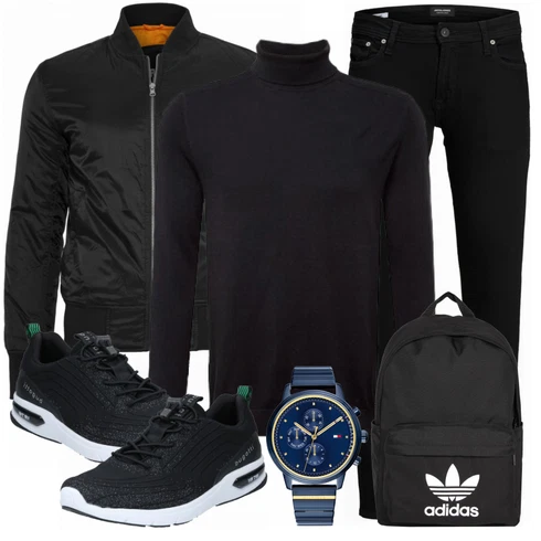 Schwarz Sommerjacke Urban Classics kombinieren mit Schwarz Strickjacke SELECTED HOMME