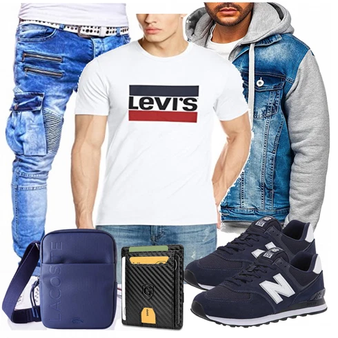 Blau T-Shirt levi's kombinieren mit Blau Trachtenmode Lacoste