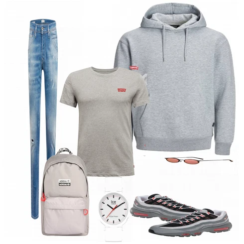 Grau Schuh Sneaker Nike Sportswear kombinieren
