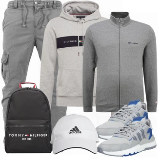 Outfit mit Grau Hut Adidas Performance "Alltags Outfit"