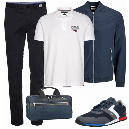 Blau Schuh Sneaker Boss kombinieren
