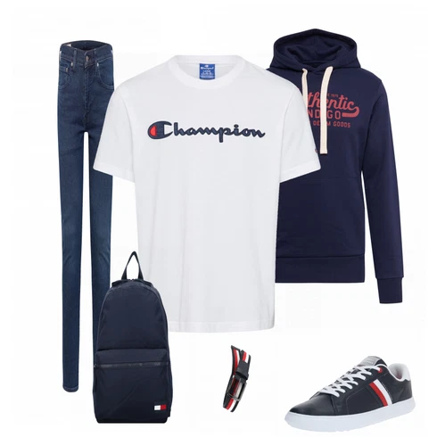 Blau Rucksack Tommy Hilfiger kombinieren