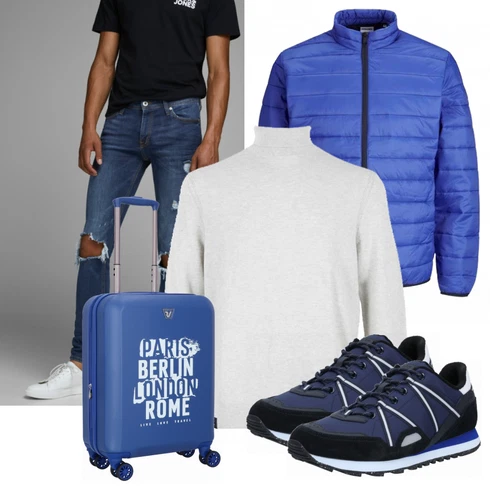 Blau Schuh Sneaker Boss kombinieren