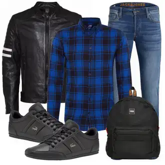 Outfit mit Schwarz Sneaker Lacoste "Alltags Outfit"