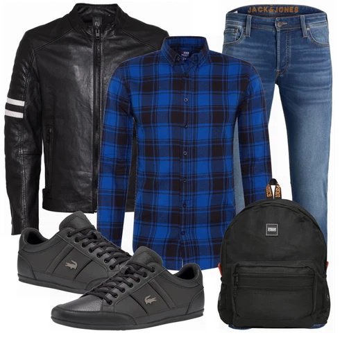 Blau Rucksack Urban Classics kombinieren