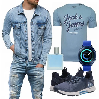 Outfit mit Blau Schuh Under Armour "Alltags Outfit"