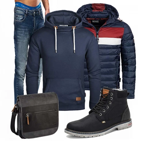 Blau Trachtenmode/Winter Parka Putu kombinieren