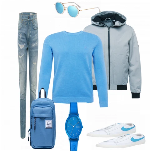 Grau Schuh Sneaker Nike Sportswear kombinieren