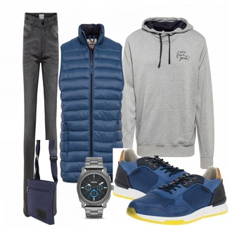 Outfit mit Blau Sneaker Bullboxer "Alltags Outfit"