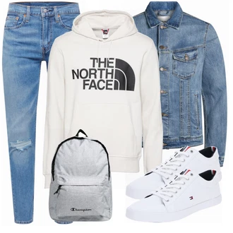 Outfit mit Weiß Sneaker Tommy Hilfiger "Alltags Outfit"