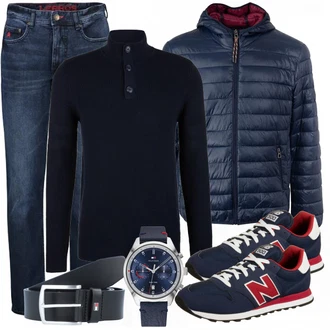 Outfit mit Schwarz Sneaker/Leder Sneaker New Balance "Alltags Outfit"