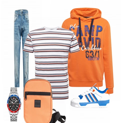 Orange Schultertasche Urban Classics kombinieren