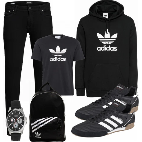 Schwarz Große Größe Sweatmode Adidas Originals kombinieren