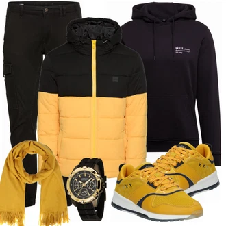 Outfit mit Gelb Winterjacke Urban Classics "Alltags Outfit"