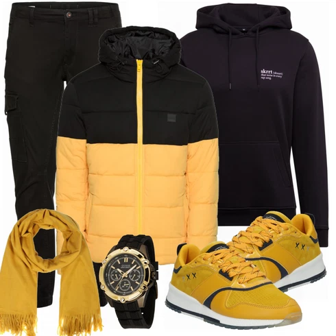 Gelb WinterJacke Urban Classics kombinieren