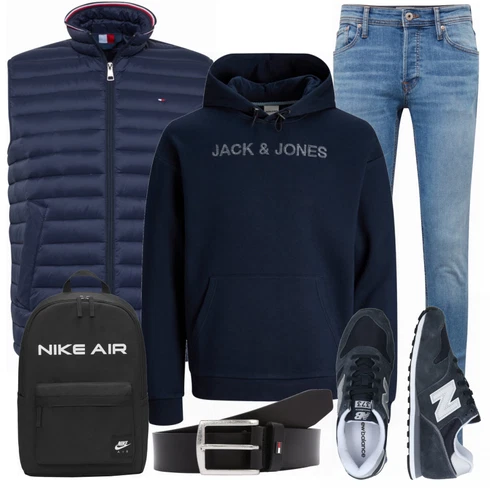 Blau Große Größe Tommy Hilfiger kombinieren mit Blau Rucksack Nike Sportswear