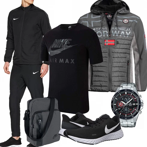 Grau/Blau Tasche Nike kombinieren
