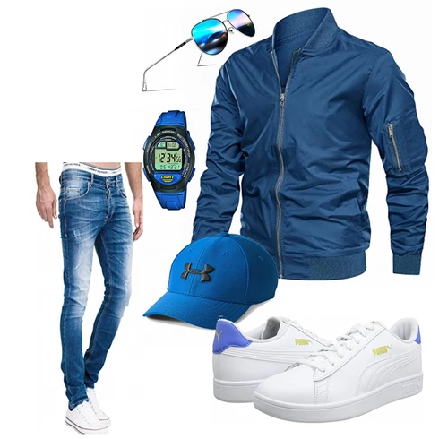 Blau Schuh Casio kombinieren