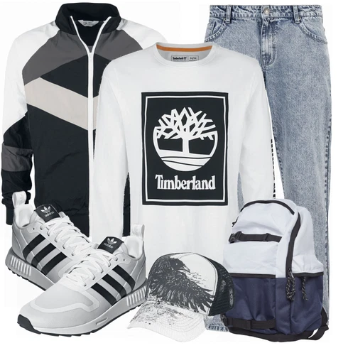 Blau Rucksack Urban Classics kombinieren