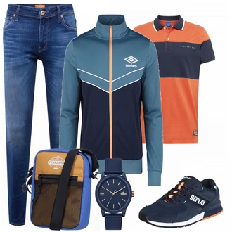 Outfit mit Blau Sneaker Replay "Alltags Outfit"