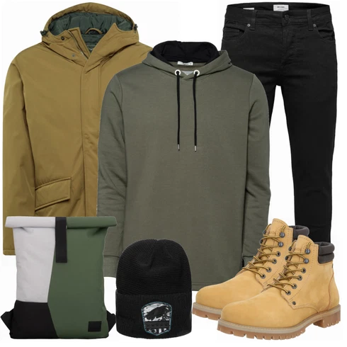 Braun Schuh Stiefel Jack & Jones kombinieren